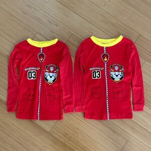 Nickelodeon Red and Yellow Paw Patrol Long Sleeve Shirts